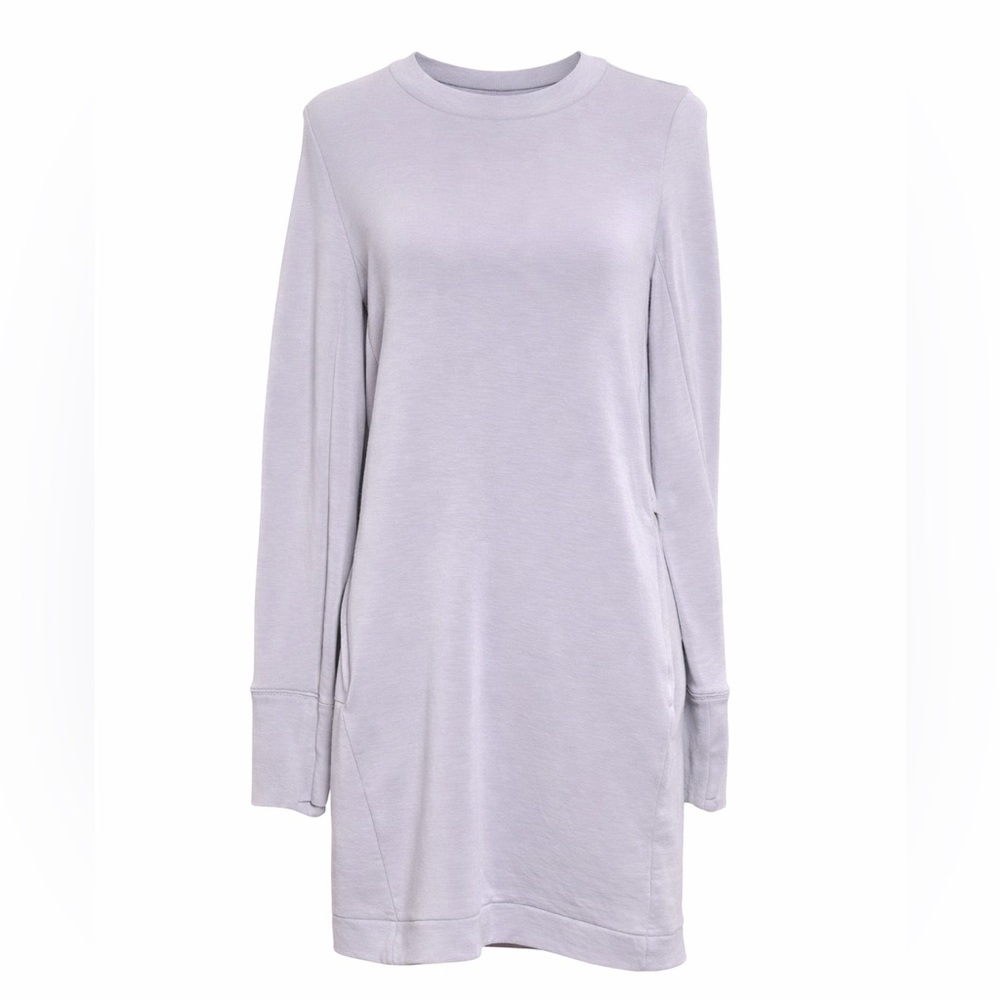 Athleta Balance Dress Lavender Tencel Blend Long Sleeve Mini Dress SP Athleisure